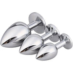3 Pcs Luxury Jewelry Design Fetish Anal Butt Plug (White)