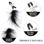 Nipple Clamps, Black Feather Nipple Clamps For Women, Cute Body Clamp Fashion Bodys Jewelry Faux Bodys Jewelry, Elegant And Comfortable Design