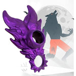 Male Penis Enlargement Ring Wolf Shape Cock Ring Penis Extender Sleeve Testicles Stretcher Massage Erection Enhancement Delayed Ejaculation Men Couple Pleasure Sex Toys (Purple)