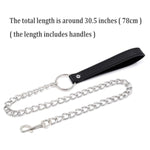 Fur-Lined Black Leather Bondage Collar and Leash Set for BDSM Games