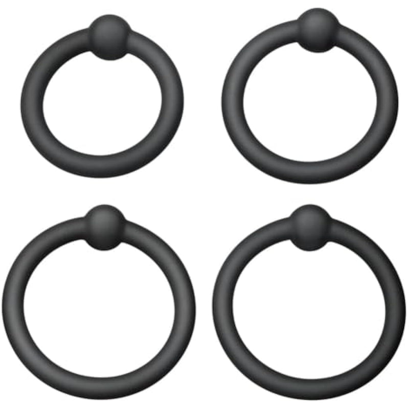 4Pc Silicone Penis Ring Set Penis Ring With Massage Beads For Erection Enhancing Long Lasting Cock Ring Adult Sex Toys For Men