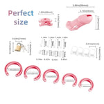Male Chastity Device with 5 Adjustable Rings and Lock for Penis Exercise and Bondage