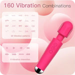 Vibrator Wand Sex Toys,Clit Stimulator Vibrators,Vibrator For Woman,Wand Massager Sex Toy,20 Patterns,8 Speeds Of Pleasure,Quiet Adult Sex Toys,Waterproof, For Women Gifts (Rose Red)