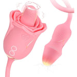 Vibrator Adult Sex Toys For Women,3 In1 Rose Clitoral Stimulator For Adult Toys With 360 Tongue Rotating And Dildo Vibrator,Couple Sex Toys,Sexual Pleasure Tools For Women
