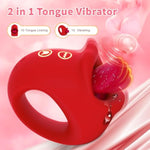 Vibrator Adult Sex Toys For Women, 2 In 1 Silicone Mouth Tongue Clitoral Stimulator Sex Toy With 10 Licking Biting & Vibrating Modes, G-Spot Vibrator For Female Couples Games Red
