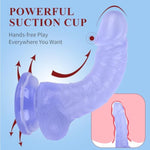 7 Inch Realistic Dildo Sex Toy, Soft Dildo With Curved Shaft For Vaginal G-Spot Stimulation, Body-Safe Material Penis With Strong Suction Cup For Hands-Free & Anal Play, Couples Adult Dildo Toys(Blue)
