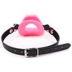 Bdsm Open Mouth Gag Sexy Lips Silicone Mouth Gag Ring Ball Fetish Adjustable Forced Open Leather Bondage Gag Flirt Sex Toy For Women