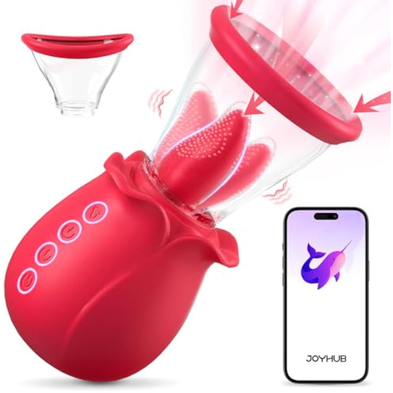 Sex Toys Vibrator For Woman-Rose Sucking Sex Toy,3 In 1 Sucking &Licking Rose Vibrators Sex Toy-Dildo G Spot Vibrator Nipple Clitoral Stimulator, 2 Suction Cup Vibrator Adult Sex Toys For Women Couple