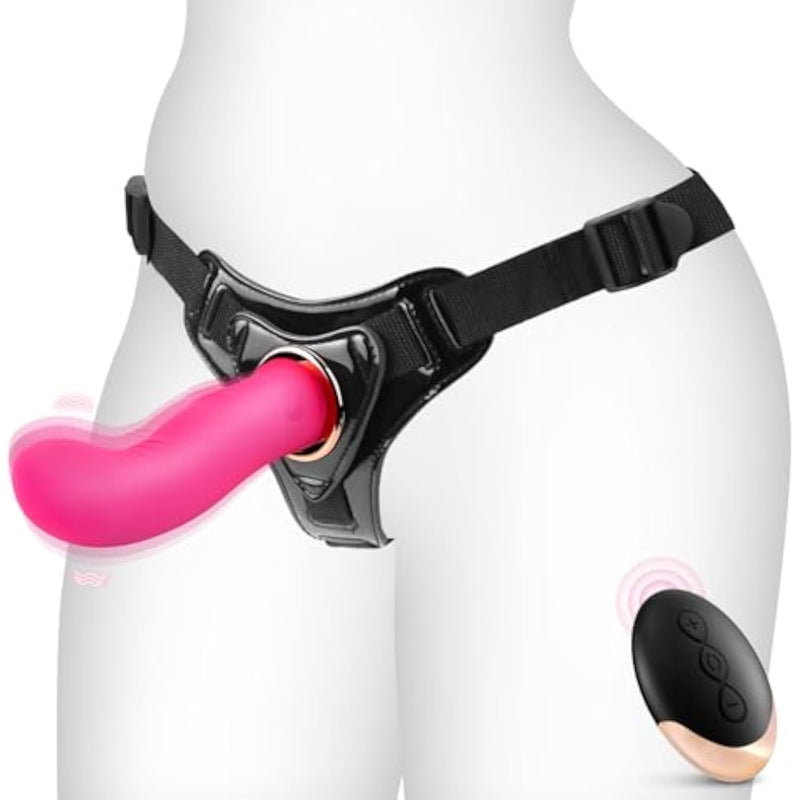 Strap On Dildo Harness Lesbian Sex Toys, Wearable Remote Control Vibrator With 10 Vibrating Modes, Adjustable Wrist And Thigh Soft Nylon Belt For Strapless Dildo Adult Sex Toys & Games