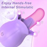 Clitoral Licking Tongue Rose Sex Toy Vibrator Stimulator For Women, Vibrating Rose Adult Women Couples Sex Toys With 10 Modes, Female Mini Clitoris Nipple Vibrator For Woman Her Pleasure (Purple Rose)