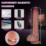 Thrusting Silicone Dildo With Vibrate Heating Mode Realistic Penis Vibrator Suction Cup Sex Toys, Dildos For G Spot Anal Stimulation With 7 Thrusting & 9 Vibration Remote Control Adult Toy For Women