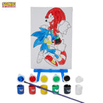 Sonic the Hedgehog Official Canvas Paint Set for Kids with 3 Preprinted Canvases, Paints, and Easel