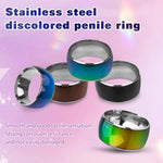 Stainless Steel Metal Color Changing Penis Ring Adult Sex Toys Metal Cock Ring Male Penis Exercise Ring Couple Pleasure Cock Ring Sex Toy