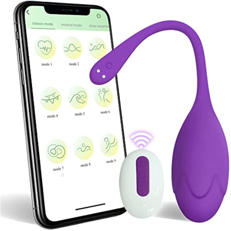 Bullet Dildo Vibrator Rose Sex Toy, Vibrators With Video App Remote Control, 9 Music Modes, Silicone Waterproof Magnetic Charging For Women Couple (Purple)