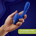 Studded Pro Super Powerful Vibrating Massager - Flexible Silicone Rechargeable Waterproof Anal Sex Toy For Men, Women, And Couples - 10 Vibration Modes - Adult Sex Toys Anal - Blue