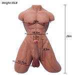 35LB Male Sex Doll with Huge Dildo G-spot Prostate Massage Muscular Life Size Male Torso with Realistic Penis and Tight Anal for Women and Men Masturbation