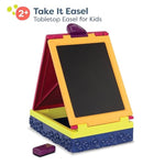 Portable Kids Art Easel Case with Whiteboard & Blackboard
