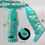 Penis Ring Penis Sleeve, Green Silicone Animal Cock Sleeve Girth Extension Sex Toys For Men, Delay Ejaculation Enhance Erection Penis Enlargement For Male Couples