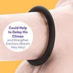 Get Hard Triple Cock Ring Set - Stretchy Silicone Penis Rings - 3 Sizes - Waterproof - Black