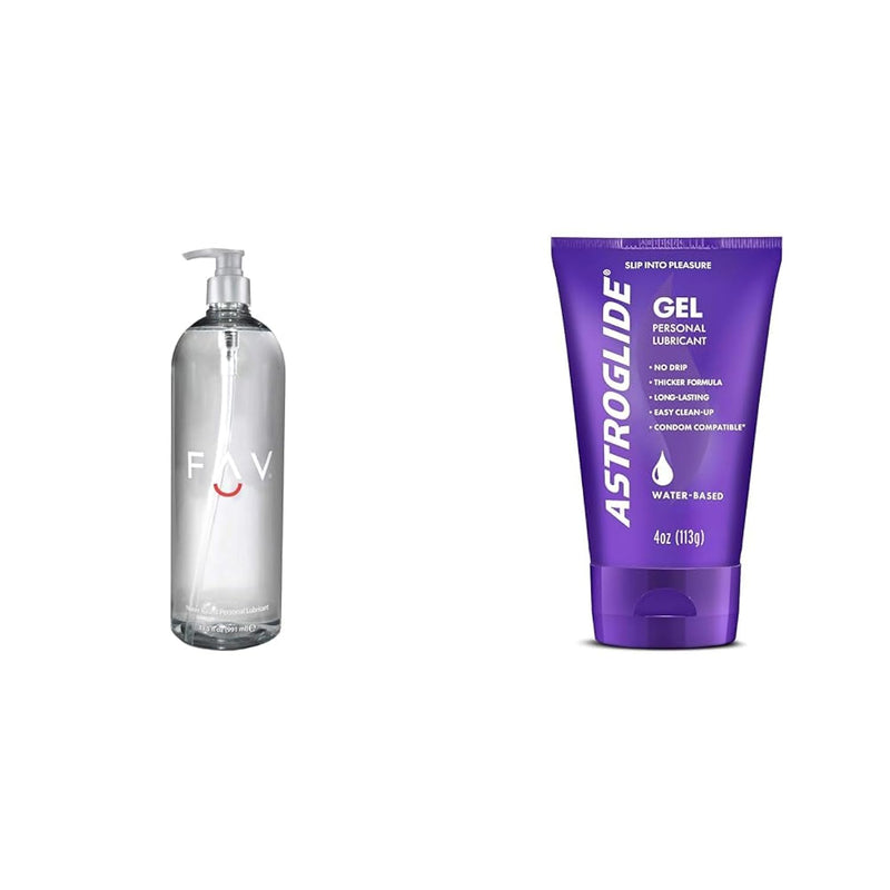Water Based 33.5Oz And Astroglide Gel 4Oz Personal Lubricants Bundle