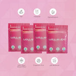 On-The-Go Flushable Feminine Wet Wipes, 32 Count XL Individually Wrapped Female Wipes, Hypoallergenic 100% Plant Based Septic Safe, Travel Size Adult Cleansing Cloth for Women, Rosewater