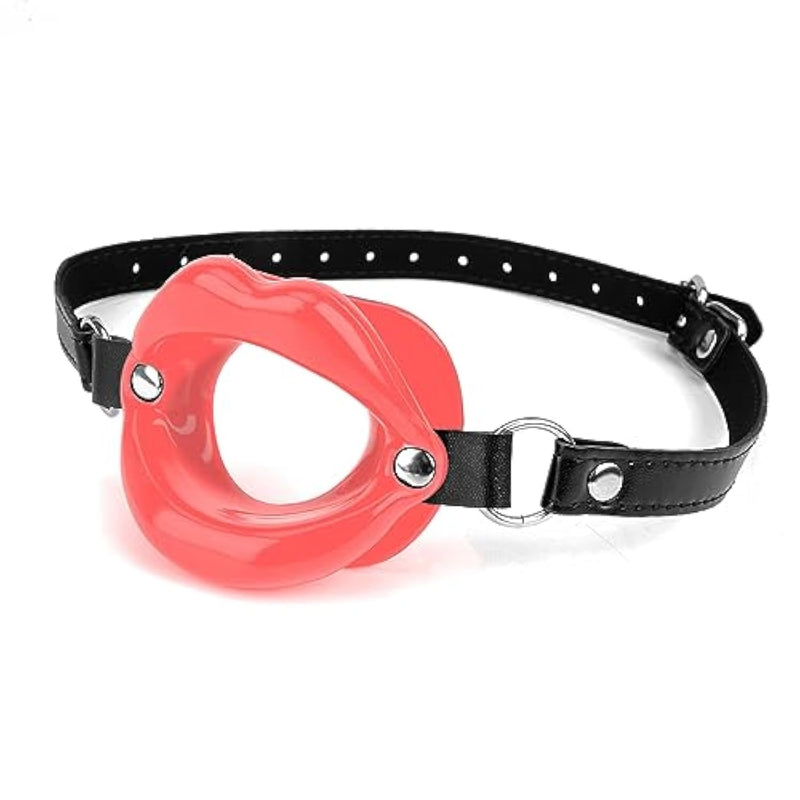 Open Mouth Gag Red Lips Shaped Oral Sex Gag Bondage Restraints Fetish Bdsm Slave Sex Toy O Ring Mouth Gag Red Lips Erotic Adult Sex Products(Meatpink)