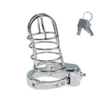 Hollow Chastity Cage With Concealed One-Touch Lock For Men,Adjustable 304 Stainless Steel Chastity Belt For Mens Sm Fetish Bondage Sex Toys