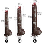 16.5 Inch Realistic Big Black Dildo Extra Long Thin Dildo With Strong Suction Cup For Hands-Free Lifelike Silicone Dildo For Vagina Anal Stimulation(M)