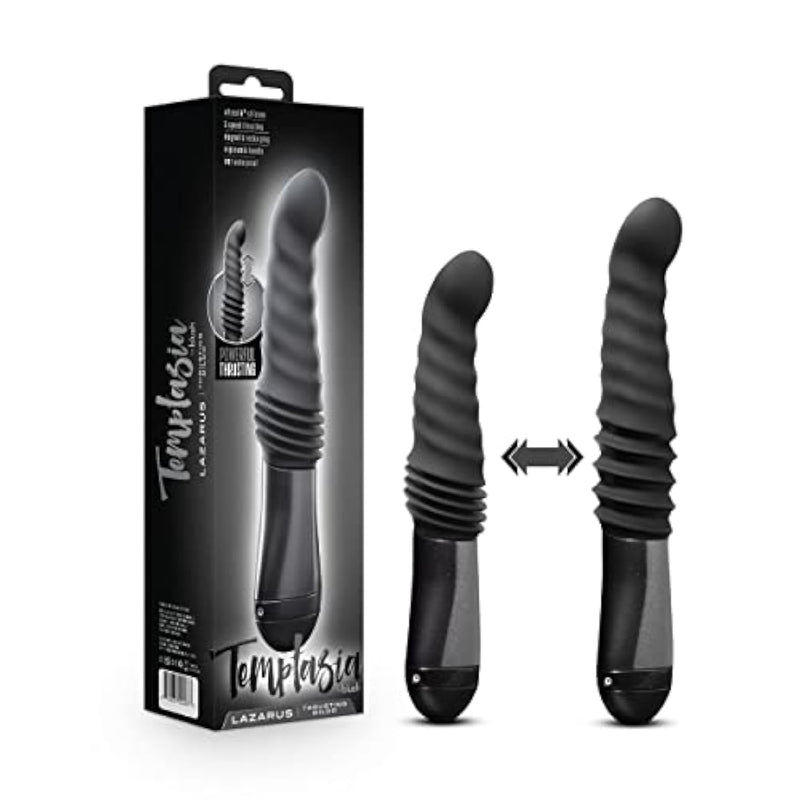 Temptasia Lazarus Thrusting Silicone Dildo - For G Spot, P Spot Stimulation - Soft Puria Silicone - Ultrasilk Smooth - 3 Powerful Speed Settings - Long Ergonomic Handle - Sex Toy