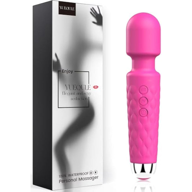 Vibrator Wand?Vibrators For Her?Female Adult Sex Toys?Wand Massager?Clit Vibrator, Sex Vibrators,G Spot Dildo?With 8 Speeds Of Pleasure & 20 Patterns, Powerful,Quiet, Waterproof (Rose Red)