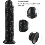 Black Dildo,8.5 Inch Big Dildo With Curved Shaft And Strong Suction Cup Base For Anal Play