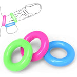3 Colors Silicone Cock Rings For Men, Luminous Penis Rings For Longer Harder Stronger Erections Couple Adult Sex Toys Soft Waterproof And Easy To Clean