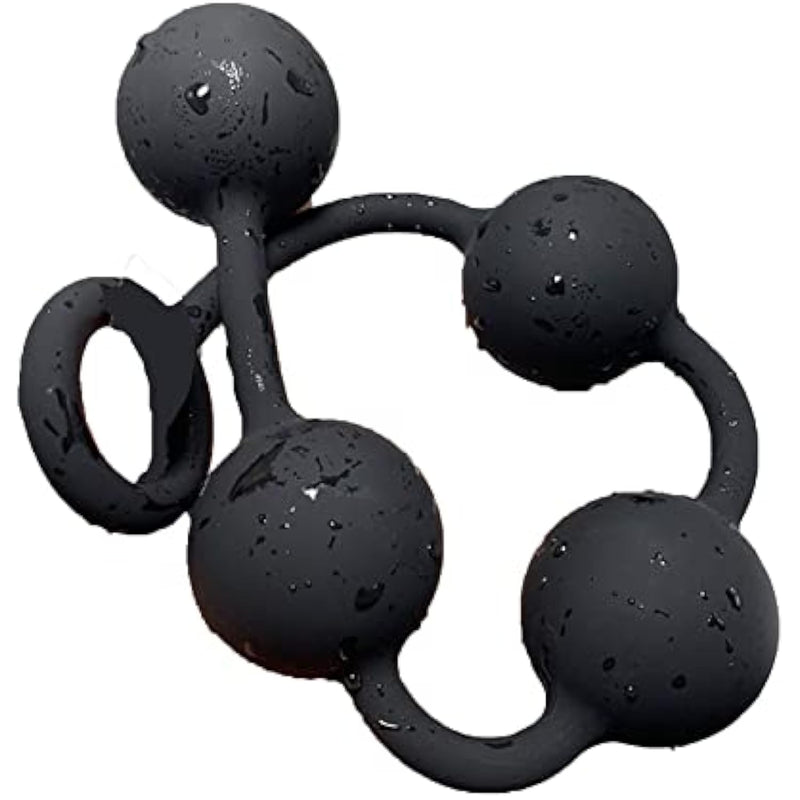Black Pull Bead Anal Plug Extra-Long Large Size Backyard Pull Bead Anal Masturbator Toy Adult Sex Toy(M)
