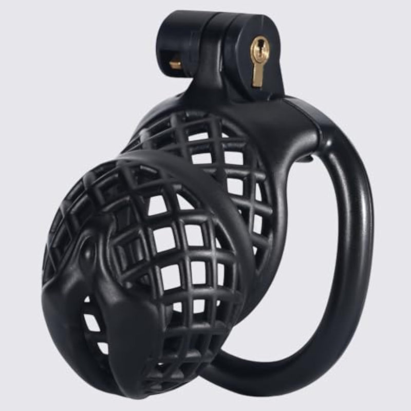 Male Chastity Cage, Small Chastity Device With 5 Sizes Rings And Urethral Sound For Man Penis Exercise Bondage Gear & Accessories Lightweight Adult Sex Toys Fishnet Design (Tight Size - Black)