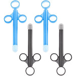 Lube Applicator Syringes, Lubricant Tube Shooter With Smooth Rounded Cap For Men, Women & Couples, Reusable, Easy Use & Clean [10Ml Scales][2Pcs Blue & 2Pcs Gray]