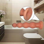 11.41 Inch Super Long Anal Beads Butt Plug With 4 Thick Anal Balls Huge Flexible Anal Chain Sex Toys Strong Suction Cup Anal Plug Anal Trainer Dildos For Men Women Couple (Skin Color)
