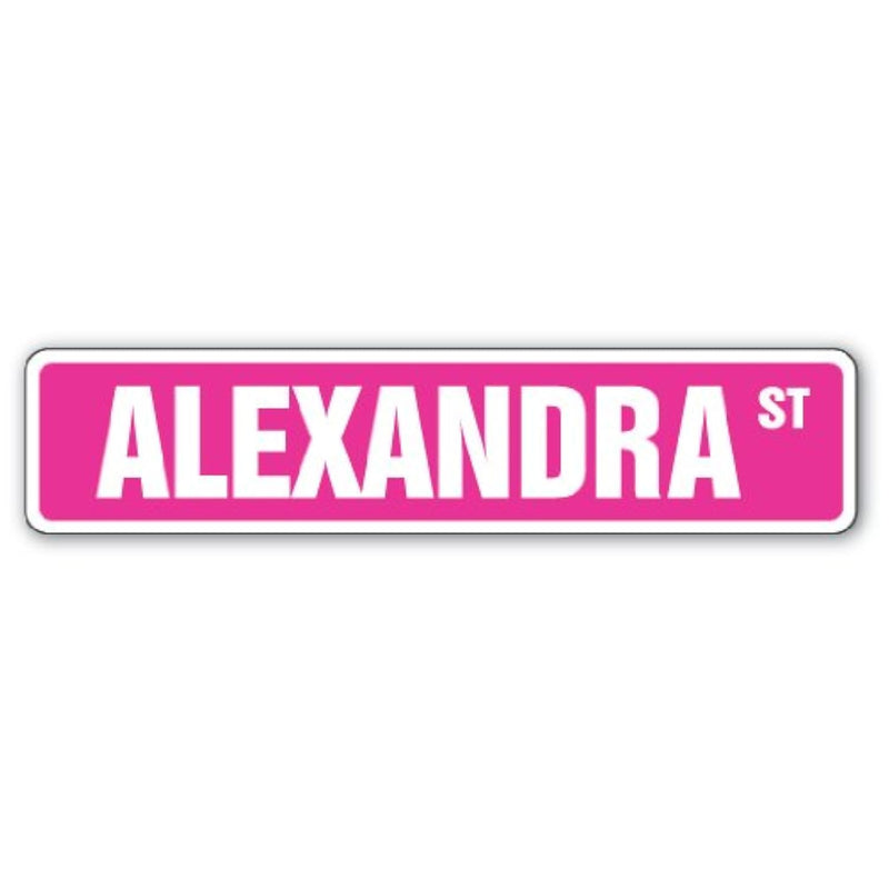 Alexandra Street Sign Childrens Name Room Sign | Indoor/Outdoor |  18" Wide Pl