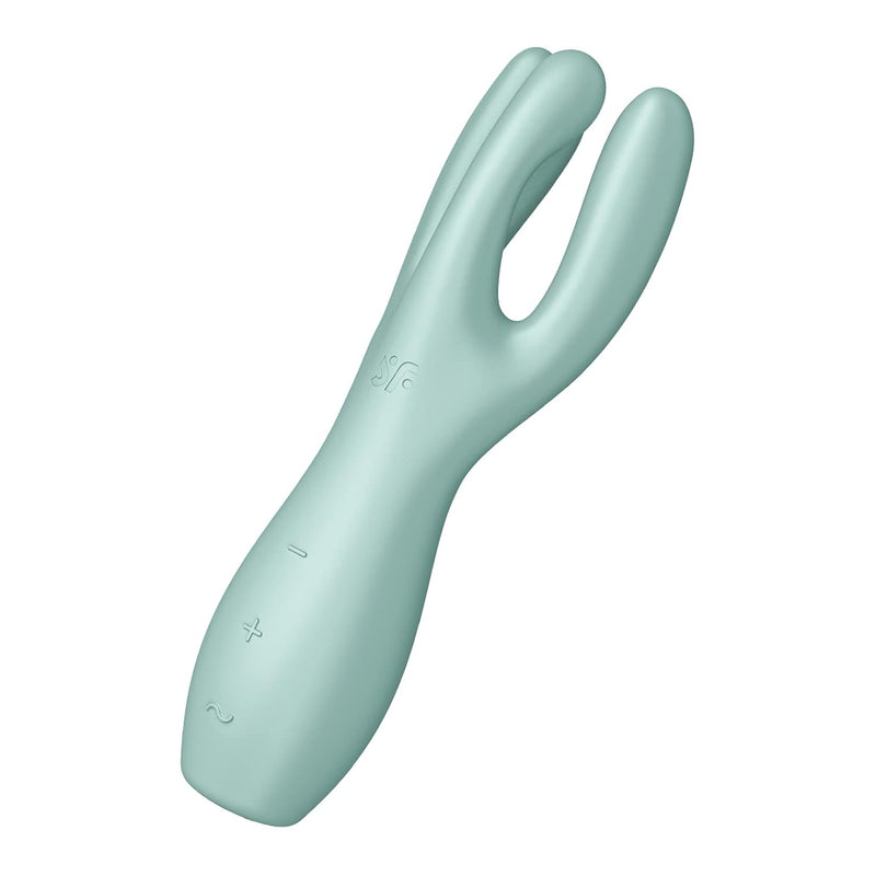 Threesome 3 Lay-On Vibrator - Powerful Vibrating Clitoral And Labia Stimulator, Personal Massager, Sex Toys For Women - Waterproof, Rechargeable (Mint)
