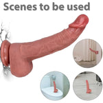 9.05 Inches Huge Flesh Lifelike Dildo - Realistic Skin Texture, Thick Liquid Silicone With Powerful Suction Cup - Adult Sex Toys For Couples, Men, Women