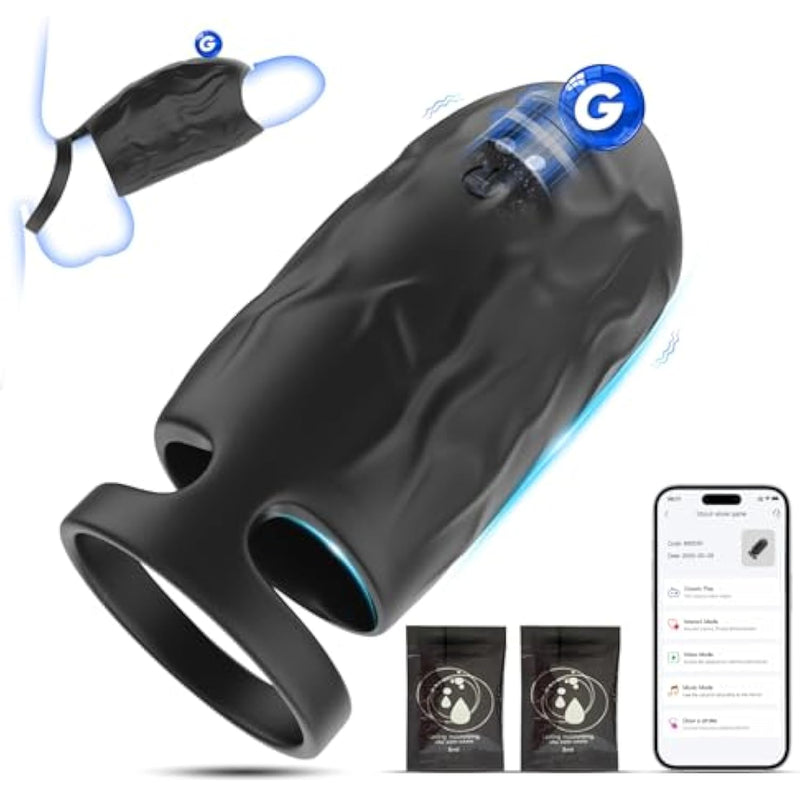 Vibrating Cock Ring Penis Sleeve Adult Sex Toys For Men, App Control 10 Vibrations Penis Ring Mens Sex Toys Male Vibrator, Adult Toys Male Sex Toy For Men Penis Rings Cock Sleeve Couples Sex Toys