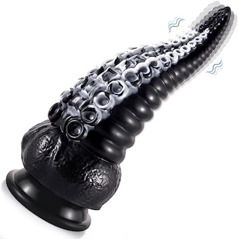 Tentacle Dildo Vibrator For Women, 8.7Inch Big Realistic Vibrating Anal Dildo With 10 Vibrations Modes, Silicone Huge Monster Prostate Massager Sex Toys For Couple G-Spot Stimulation