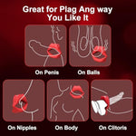 Sex Toys For Men Vibrating Cock Ring Penis Ring Vibrator Red Lips Clitoral Nipple Stimulator, 10 Vibrations Adult Toys Male Pleasure Couples Sex Game Delaying Ejaculation To Please Your Partner