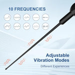 Electric Silicone Penis Vibrator – Sex Toys For Men With 10 Vibration Modes, Male Masturbator Urethral Sounding Plug For Prostate Play With Smooth Silicone