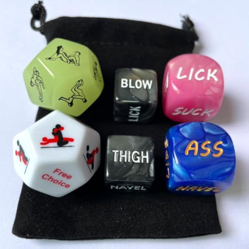 6 Pcs Sex Dice - Positions Sex Game Toys, Glow Dice For Date Night, Romantic Anniversary & Valentines Gifts For Couples