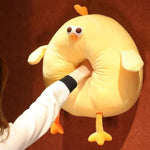 Fat Chicken Plush Pillow Super Soft Mother Hen Doll Plush Toy 17.7Inch Funny Cutechicken Neck Pillow Yellow Chicken Stuffed Animal For Boys & Girls Festival