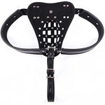 Men'S Chastity Pants Penis Cage Chastity Belt For Man Gay Male, Sexy Faux Leather Chastity Thong With Chastity Lock And Key For Adults Couples Bdsm Sm Sex Bondage Restraint Role Play Fetish Underwear