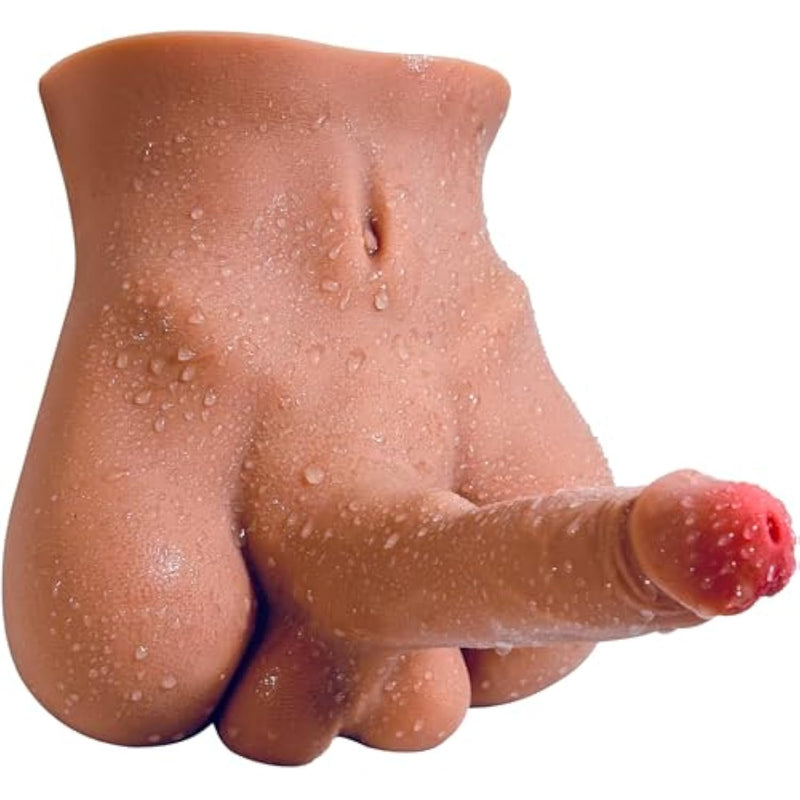 Tan Huge Dildo Sex Doll Torso For Black Women Masturbation, Female Tpe Sexdoll With Flexible Realistic Penis, Woman Masturbator For Orgasm Sex Pleasure, Unisex Adult Sex Toy For Solo Couple Threesome