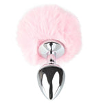 Stainless Steel Hypoallergenic Anal Plug Starter Kit for Women and Men with Graduated Sizes and Synthetic Furs Bunny Tail