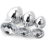 3Pcs Anal Plug Set Jeweled Butt Plug Prostate Anal Sex Toys Butt Plug Trainer Kit With Crystal Diamond Beginner Anal Toy For Adult Women Unisex