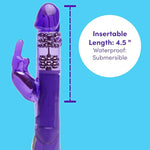 Jessica Rabbit Xtra Rabbit Vibrator - 4.5 Inch Rotating & Thrusting Vibrator For Women - 7 Patterns & 3 Speeds - Dual Stimulation Adult Sex Toy - Waterproof - Purple
